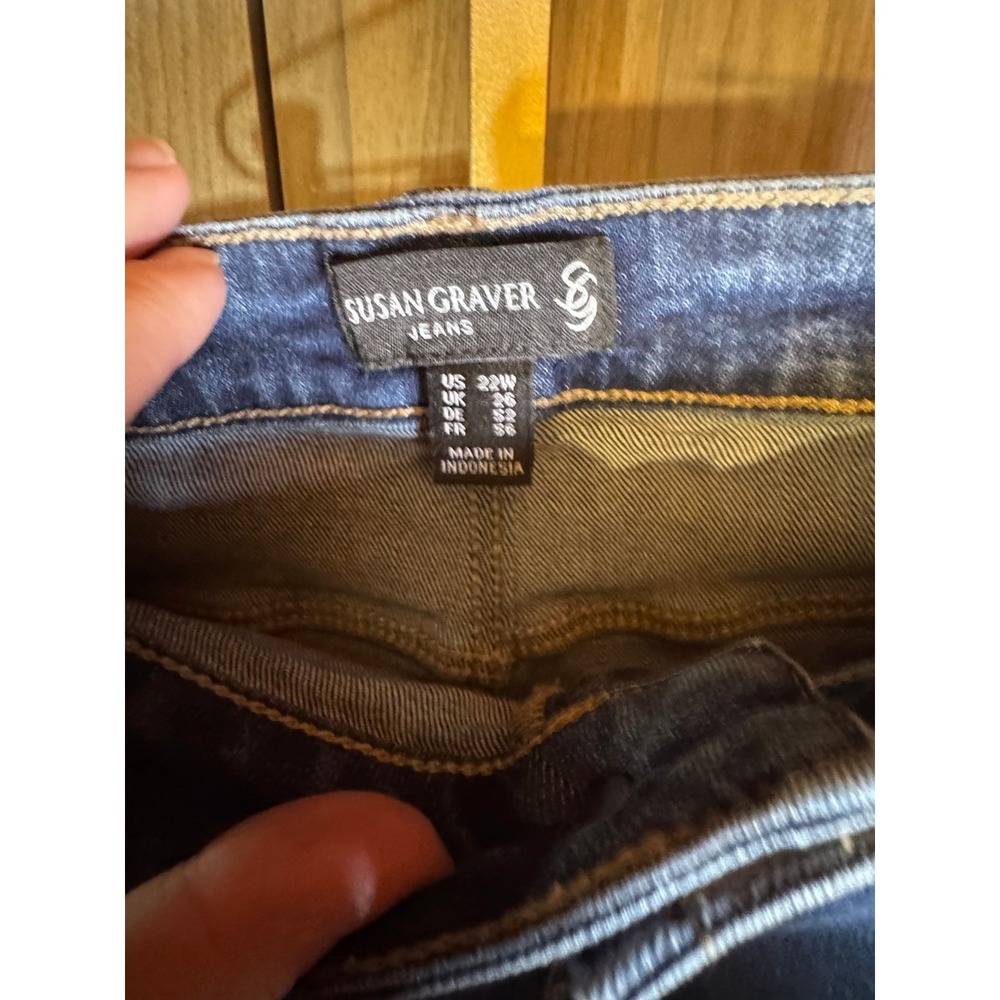 Susan Graver Jeans embroidered bottom size 22W - Picture 3 of 4